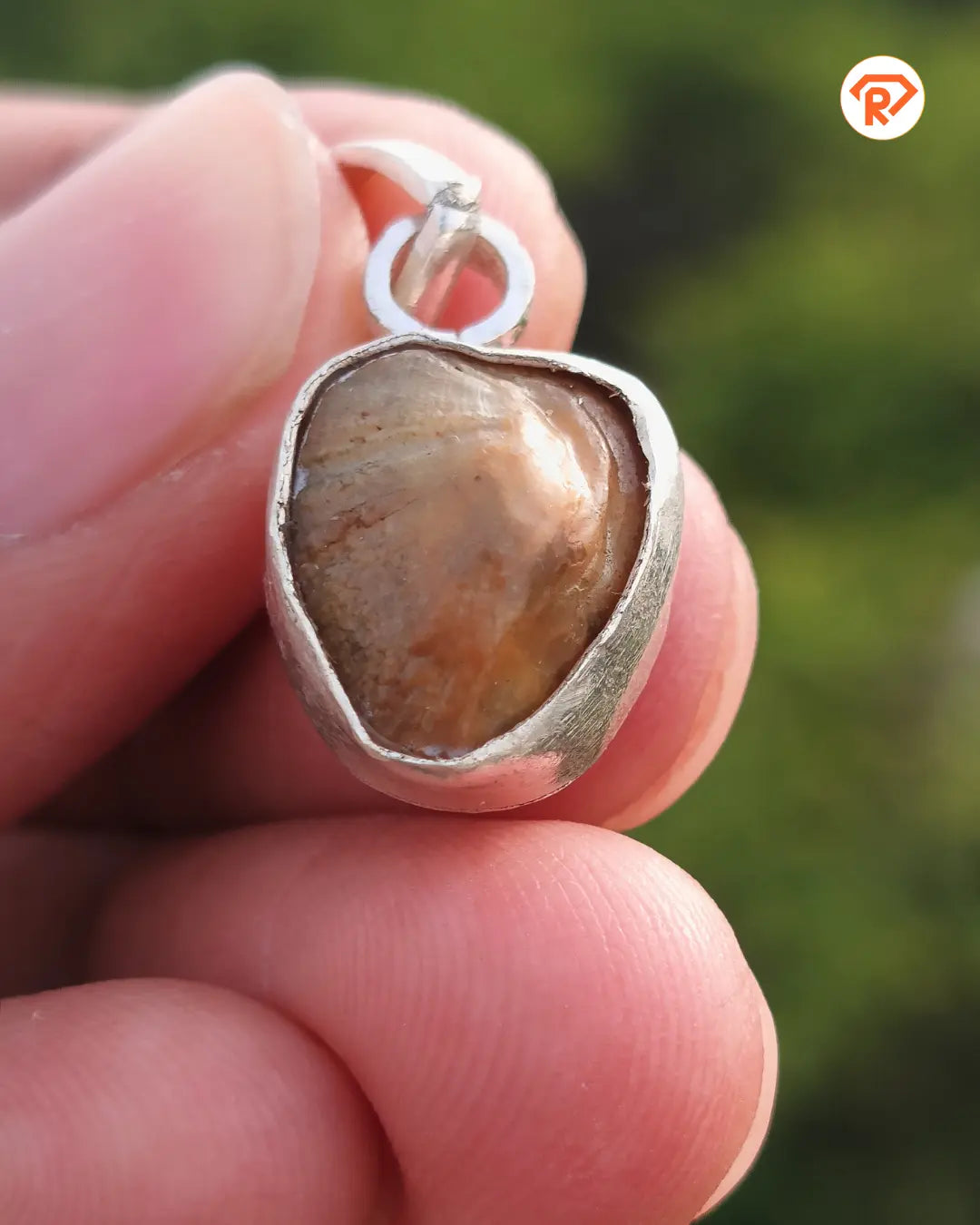 Original Machhmani Stone Silver Pendant