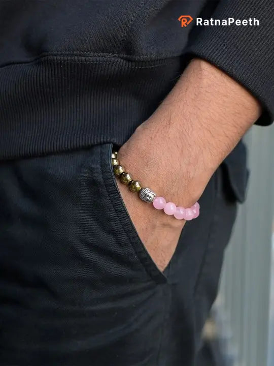 Pyrite and Rose Quartz Bracelet Energized