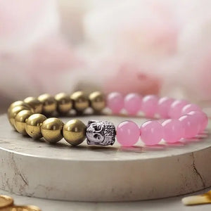 Pyrite and Rose Quartz Bracelet Energized