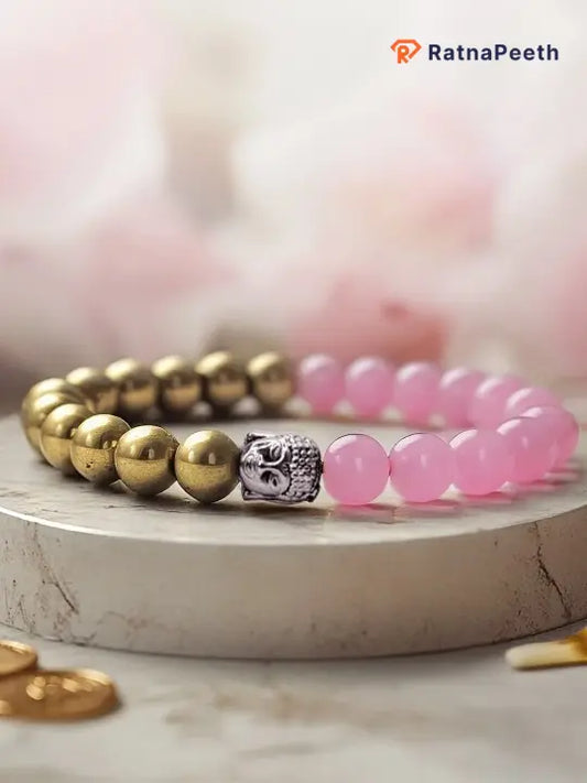 Pyrite and Rose Quartz Bracelet Energized